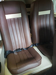 Aircraft reupholstery detail